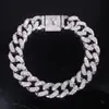 Joias de Liga Metálica 12mm Letras Inglesas Flip Corrente Totalmente Cravejada Hiphop Europeu e Americano Rap Hip-Hop Colar Atacado