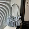 Bolso de mano de lunares estilo coreano ins, bolso nube, bolso de hombro simple, dulce, fresco, con diseño plisado, bolso cruzado elegante