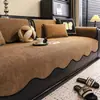 Almofada de sofá de chenille, adequada para todas as estações, almofada de assento simples para sala de estar, novo modelo 2026, luxo leve, capa de sofá fixa e antiderrapante