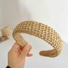 Nueva diadema de esponja de paja para mujer, para exteriores, combinable con todo, adorno para la cabeza, diadema superior alta de cráneo pequeño para cara de网红, estilo transfronterizo europeo y americano