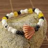 Jingdezhen Cerámica Vida Marina Vieira Pulsera Joyería Estilo Étnico Fresco Estudiante Lindo Pulsera de Cuentas Hecha a Mano