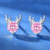 Yi Lu tiene tus pendientes de venta caliente platino pequeño alce circonita pendientes de botón femenino anillo estilo coreano elegante lindo Navidad pendientes joyería femenina