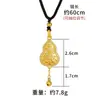 Collar vietnamita estilo chino bañado en oro con diseño étnico vintage, colgante de calabaza giratoria de fortuna y prosperidad para mujer, nueva joyería china de alta gama