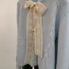 Suéter Azul Esponjoso Suave con Lazo de Encaje Coreano Dopamina para Mujeres Petite en Otoño e Invierno, Estilo Perezoso