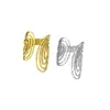 Anillo Abierto en Espiral de Diseño de Nicho Europeo y Americano, Textura de Lujo Ligero, Doble Tono Dorado y Plateado, Sensación de Alta Gama, Anillo Apilable