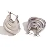 Moda Transfronteriza Europea y Americana Nicho Retro Patrón de Serpiente Clip para Oreja Acero Inoxidable Chapado en Oro de 18K Geométrico Sarga Pétalo Pendientes para Mujer