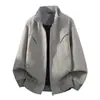 Jaqueta de Couro Masculina M-8XL Outono Inicial Vintage Tendência Gola Lapela Versátil Casaco de Couro Fornecido Diretamente da Fábrica
