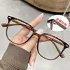 Nuevo modelo 2026 de gafas para miopía, armazón café, efecto adelgazante para fotos, bloqueo de luz azul, micas transparentes, unisex, armazón ultraligero, venta al por mayor