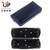 Cartera Larga de Cuero con Cremallera para Hombre Estilo Japonés Cuero con Cera de Aceite Gran Capacidad Billetera para Monedas Creativa Multifuncional