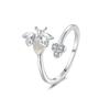 Anillo Abierto Panal Libélula Piedra Luna Transfronterizo Amazon Simple Personalidad Ajustable Comercio Exterior Europeo y Americano