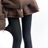Leggings de Lana Cálidos con Patrón Vertical de Ocho de Figura Retro Otoño e Invierno Color Café Versátiles Calcetines de Red Grises Calcetines de Primavera y Otoño