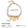 Pulseira Taina de Aço Titânio Europeia e Americana Etiqueta de Aço Inoxidável de Luxo Leve Flor de Concha de Praia Caracol Pulseira Trançada Joias Femininas