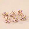Pulseira de Nó Flor de Pessegueiro Tecida à Mão Estilo Chinês com Fio Dourado e Contas Espaçadoras Pulseira Semi-Acabada DIY Acessórios de Joalheria
