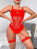 N-6013 transfronterizo Lencería sexy para mujer tipo vestido Anillo para pierna con liga Ropa de red Bodystocking