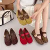Elegantes Sapatos Mary Jane com Velcro para Mulheres para o Trabalho, Lançamento Outono 2026 Estilo Retro Francês Sola Macia Sapatilhas que Aumentam a Altura