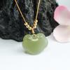 Pingente de Jade Natural Hetian Inlaid em Ouro 18K de Guan Yu com Corrente de Prata, Atacado de Fábrica de Jade e Dropshipping S2060909