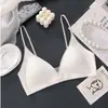 Sujetador inalámbrico francés de escote pronunciado, espalda bonita, sin costuras, verano, fino, sexy, para pechos pequeños, sin huecos, copa triangular, lencería para mujer