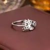 Anillo de Plata de Ley 925 100 Apellidos Familiares Apellido Familiar Anillo para Mujer Nuevo Amor Diseño de Nicho Sentido Anillo de Dedo Abierto Todo-partido Regalo