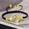 Pulsera Artificial de Zorro de Vidrio Rosa para Mujer, Productos de Vidrio Blanco, Amarillo y Morado, Artesanías