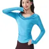 Top Sexy de Un Hombro Delgado para Yoga de Manga Larga para Mujer Otoño Pura Pasión Sexy Elegante Casual Cintura Hombros Descubiertos para Mujer