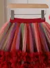 Vestido de Princesa para Meninas, Estilo Tule Leve e Fofo, Vestido Tutu Listrado Arco-Íris Outono e Inverno, Vestido de Performance de Natal para Meninas, Roupa Infantil
