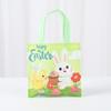 Bolsa plana no tejida con diseño de conejo de dibujos animados, venta al por mayor, bolsa de regalo sin fondo para festivales de jardín de infantes.
