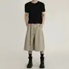 Calças cropped de design retrô americano para homens e mulheres, calças casuais largas e shorts da moda de verão para homens