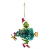 2023 Nuevo Monstruo de Pelo Verde Decoración Navideña Adornos Colgantes Dibujos Animados Colgante para Árbol de Navidad Decoración Interior de Coche Navideño