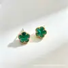 Colar com pingente de trevo de cinco folhas de luxo leve de alta qualidade, pulseira de trevo da sorte com incrustação de vidro, brincos e conjunto de joias para mulheres