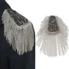 Adorno de Hombro de Moda de Lujo con Pedrería Completa Borla Metálica Hombrera Broche Decoración de Hombro Personalizada para Hombres Mujeres Accesorios para Vestidos DIY