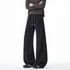 Otoño 2026 Nuevo Pantalón Casual de Pana a Cuadros de Corte Relajado Pierna Ancha para Hombre Pantalones Largos de Alta Gama para Adolescentes