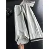 Pantalones casuales para hombre con diseño de cuadros patchwork, holgados y fluidos, pantalones rectos versátiles, cintura elástica nueva, pantalones largos sencillos