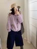 Cardigan de Tricô com Flores Coloridas de Fio de Alta Qualidade, Gola Redonda, Patchwork, Jaqueta Suéter Variegada Redutora de Idade para Mulheres, Novo de Outono, Solto