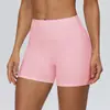 Shorts de Yoga Europeus e Americanos com Efeito Bumbum Levanta Tecido Elástico Respirável Invisível para Esportes Corrida Calças Três Quartos 62423