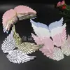 Acessórios de Roupa DIY Acessórios para Mochila Asas de Anjo Acessórios de Natal Asas de Tecido Iridescente Dourado e Prateado 8-21cm