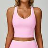 Chaleco Deportivo de Color Contrastante en el Dobladillo Transfronterizo para Mujer Color Nude con Corte Cut-Out Espalda Hermosa Sujetador Deportivo Ajustado Ropa Deportiva para Correr Fitness 9238