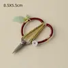 Tijeras para té hechas a mano con borla Mi Yan, tijeras pequeñas creativas de acero inoxidable retro hechas a mano para el hogar, accesorios para juegos de té de la ceremonia del té Kung Fu