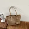Bolso Tote de Moda para Viajes de Trabajo Gran Capacidad 2026 Otoño Nuevo Estilo Popular Bolso de Hombro Sencillo Textura Tejida Bolso de Hombro