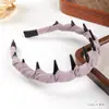 Diadema de Estilo Nuevo de Punta Alta con Dientes, Antideslizante, Engrosada, Esponjosa, Diadema Envuelta en Tela, Color Sólido, Accesorio para el Cabello para Lavar la Cara