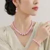 Conjunto de Colar, Brincos e Pulseira de Pérolas, Peça Única Europeia e Americana Transfronteiriça Colar de Pérolas Clavícula Personalizado para Mulheres