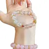 Pulseira de Cristal Asai Branco Gelatinoso Feita à Mão de Alta Qualidade para Mulheres, Linda Pulseira de Verão como Presente, Pulseira Feminina de Alto Padrão