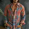 Cardigan de manga larga versátil para hombre, tendencia de moda otoñal transfronteriza, con estampado 3D de estilo vintage, directo de fábrica