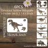 6 Novos Modelos de Pintura de Dinossauro Saster Amazon DIY Decoração de Pintura de Parede Spray Recorte Quadro de Desenho