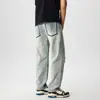 Jeans Rotos Retro Americanos para Hombre 2025 Nuevo Estilo Rectos Holgados Azul Claro Marca de Moda Lavados Pantalones Largos para Primavera y Otoño