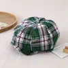 Gorra Plana de Cuadros Retro para Hombres y Mujeres, Boina Delgada Transpirable de Verano, Gorra de Periódico, Sombrero Octagonal de Cuadros, Sombrero para Niños