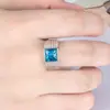 Comercio electrónico transfronterizo wish los anillos para hombre nuevos más vendidos Europa y Estados Unidos anillo dominante con zafiro incrustado al por mayor