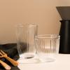 Estilo ins copo de vidro listrado vertical 300ml copo de leite copo de suco copo de água doméstico copo de café da manhã atacado de fábrica