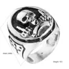 Anillo Popular Retro de Calavera con un Diseño Único, Anillo Punk de Acero Inoxidable en Forma de Cruz de Moda para Hombres