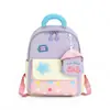 Mochila Escolar para Jardim de Infância para Meninos e Meninas de 3 a 5 Anos com Porta-Moedas Removível, Mochila Infantil Colorida com Bloqueio de Cores para Turmas Pequenas e Médias