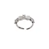 Moda Nicho Simple Anillo Abierto de Circonita y Nácar Lazo Exquisito Lujo Ligero Versátil Tacto de Alta Gama Anillo Súper Brillante para Dedo Índice
